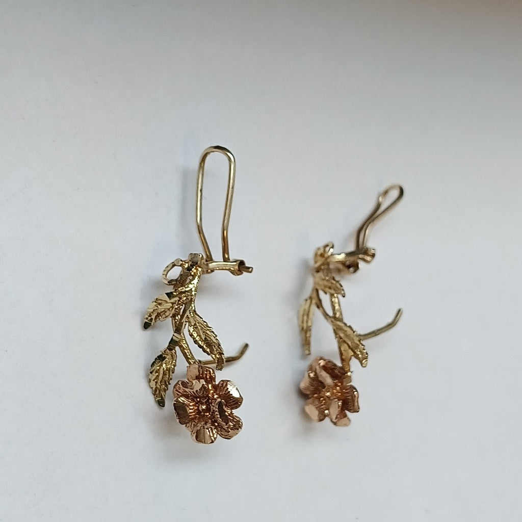 ARETES PAR ORO COMBINADO 10 K 3,40 GRMS (SEMINUEVO)
