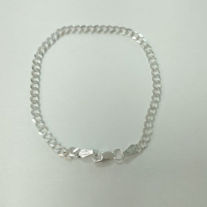 PULSERA TEJIDO BARBADA PLATA .925 21 CM 4.6 GR (NUEVO)