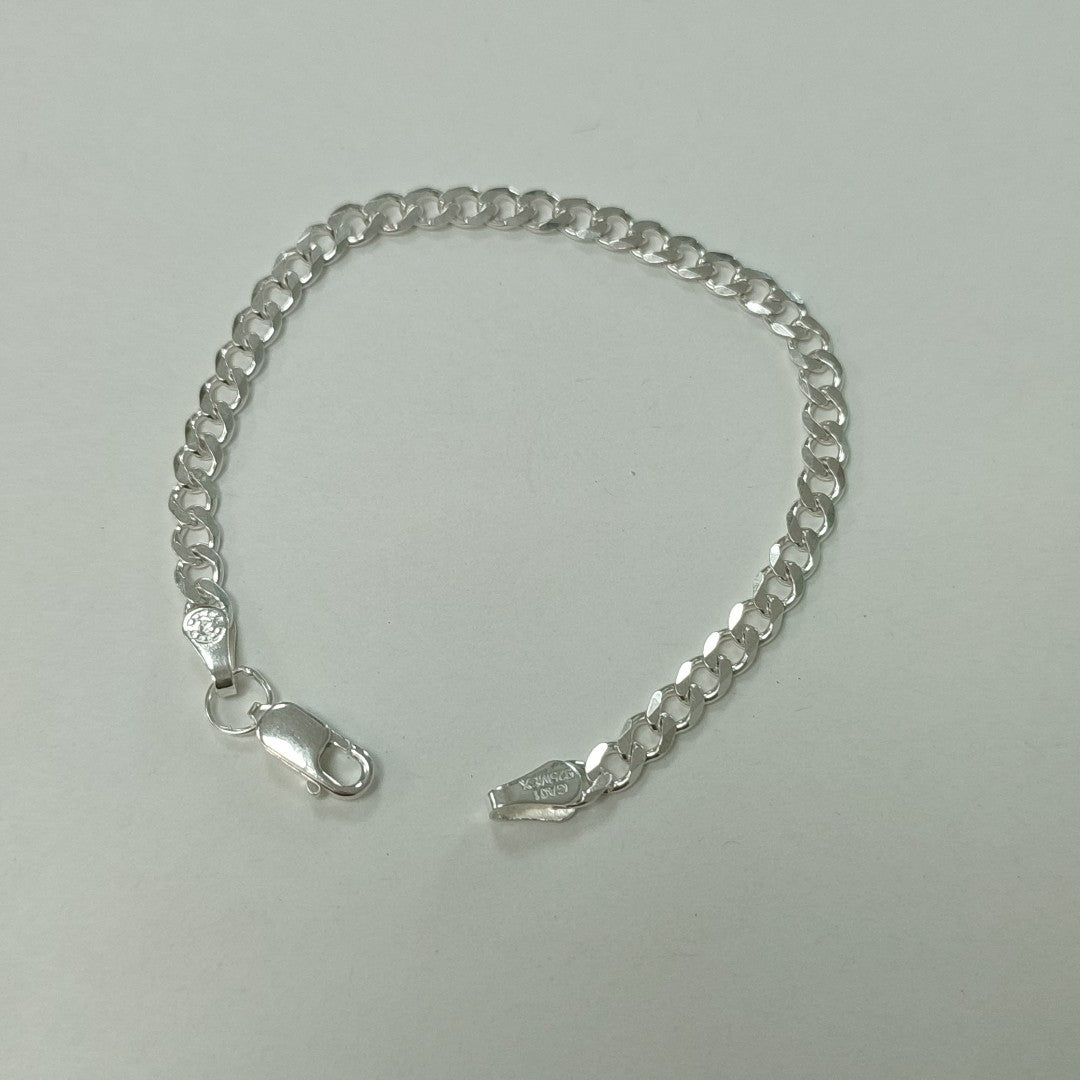 PULSERA TEJIDO BARBADA PLATA .925 16 CM 4.1 GR (NUEVO)