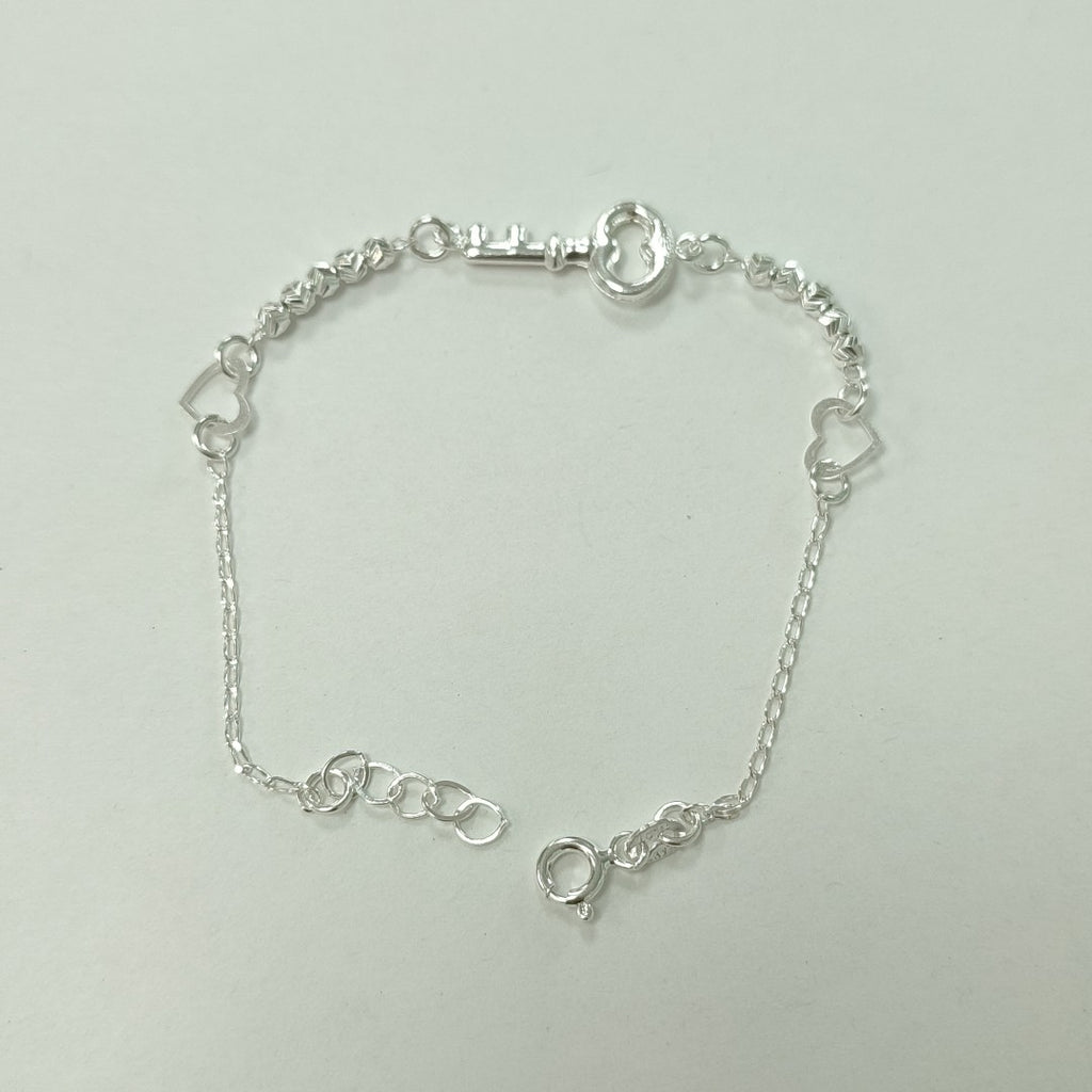 PULSERA TEJIDO LLAVE PLATA .925 18 CM 2.3 GR (NUEVO)