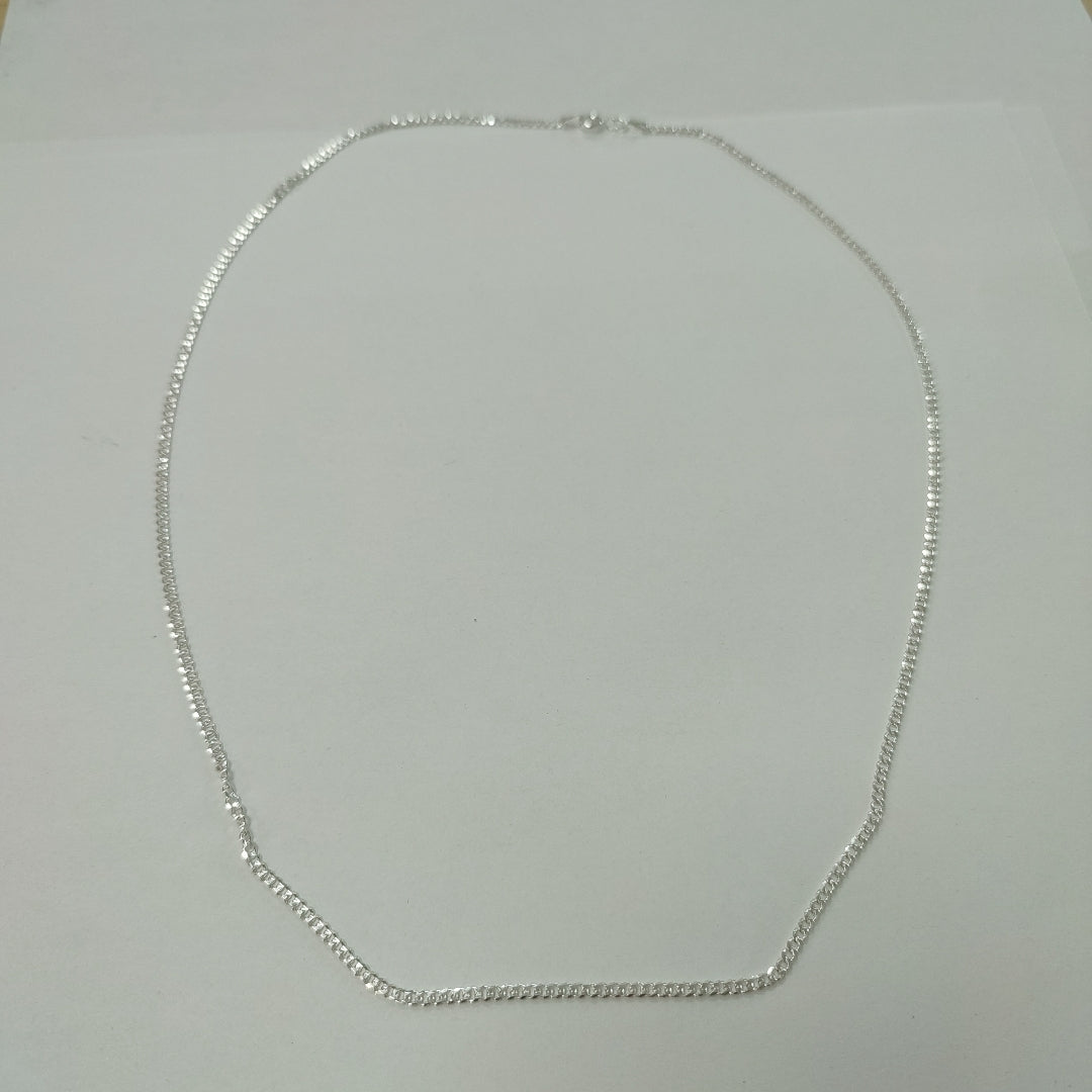 CADENA TEJIDO BARBADO PLATA .925 55 CM 5.4 GR (NUEVO)