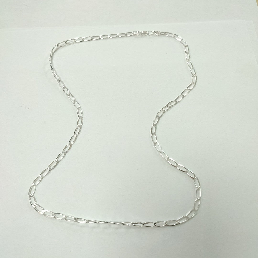 CADENA TEJIDO ESLABONES PLATA .925 60 CM 10.6 GR (NUEVO)