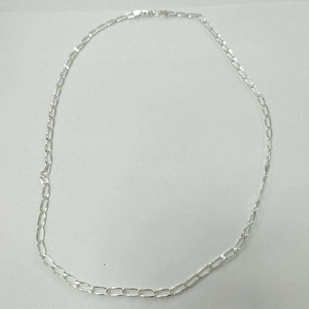 CADENA TEJIDO ESLABONES PLATA .925 55 CM 10.5 GR (NUEVO)