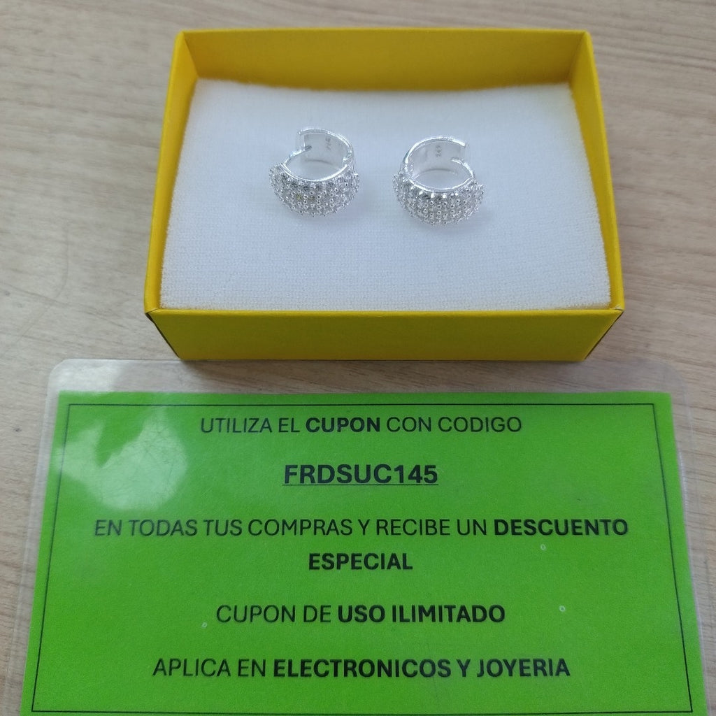 HUGGIES C/CIRCONIAS PLATA .925 5.5 GR (NUEVO)