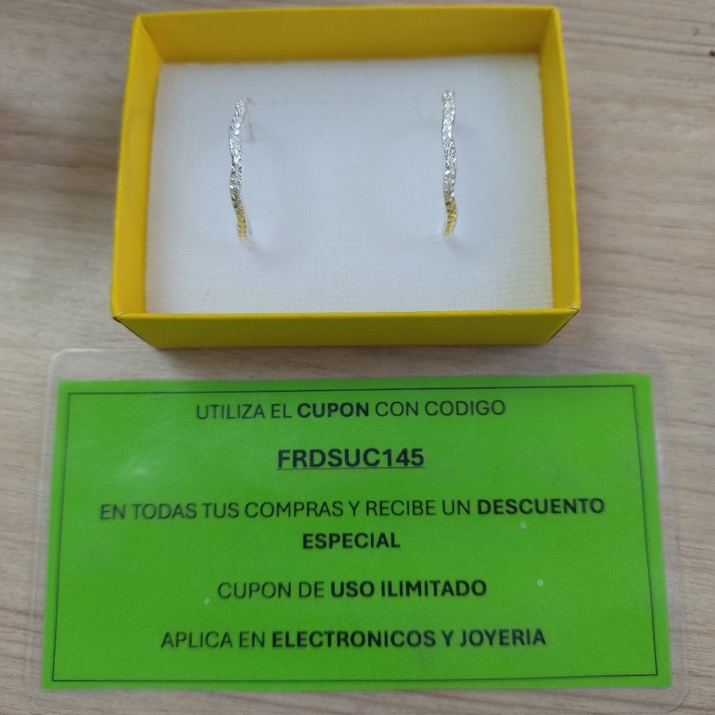 PAR ARRACADAS LABRADAS PLATA .925 2.5 GR (NUEVO)