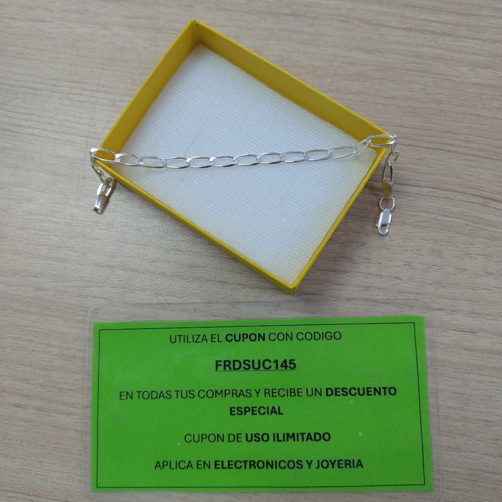 PULSERA TEJIDO ESLABONES PLATA .925 18 CM 3.7 GR (NUEVO)