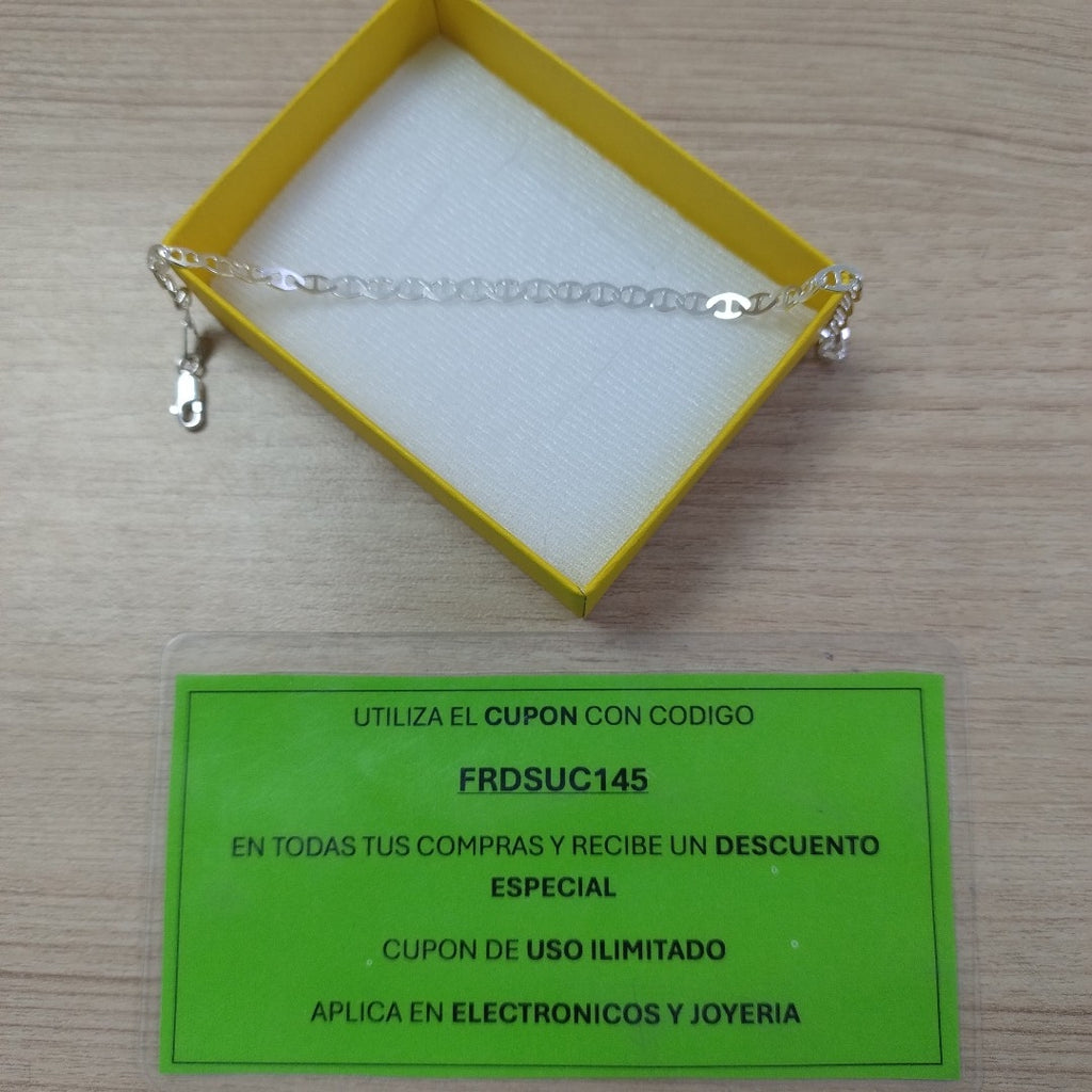 PULSERA TEJIDO GUCHI PLATA .925 18 CM 2.8 GR (NUEVO)