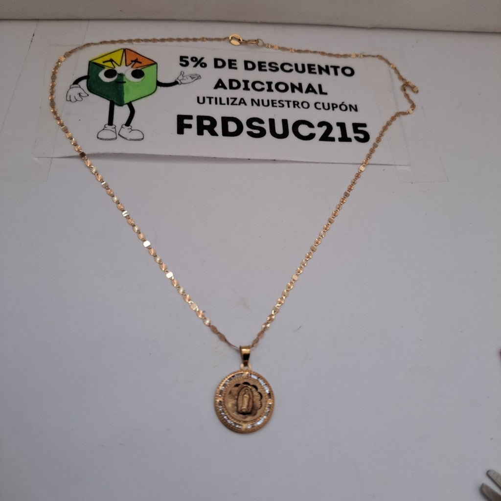 CADENA, MEDALLA RELIGIOSA ORO 10 K 2.1 GRMS (SEMINUEVO)