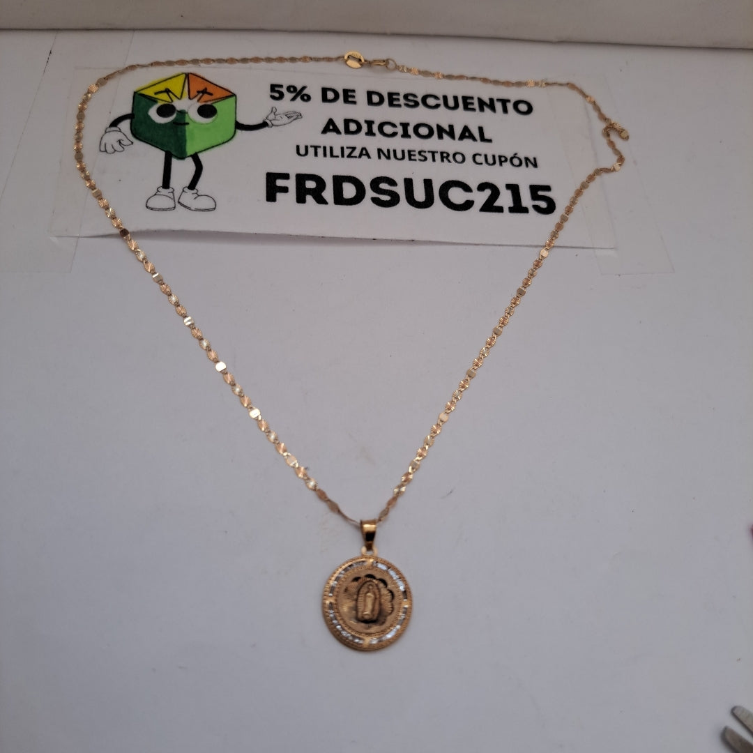 CADENA, MEDALLA RELIGIOSA ORO 10 K 2.1 GRMS (SEMINUEVO)
