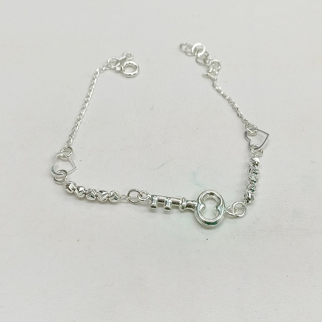 PULSERA TEJIDO LLAVE PLATA .925 18 CM 2.3 GR (NUEVO)