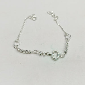 PULSERA TEJIDO LLAVE PLATA .925 18 CM 2.3 GR (NUEVO)