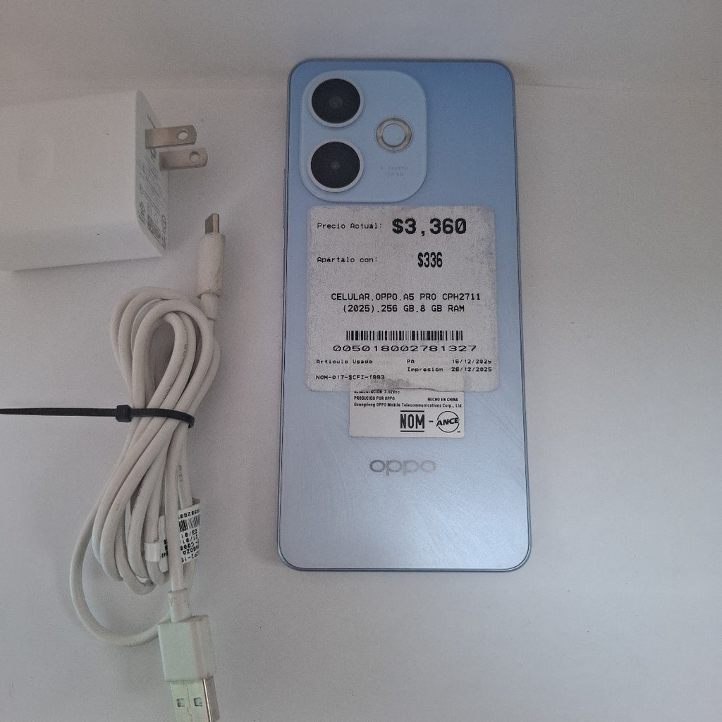 CELULAR OPPO  A5 PRO CPH2711 (2025) 256 GB 8 GB RAM (SEMINUEVO)
