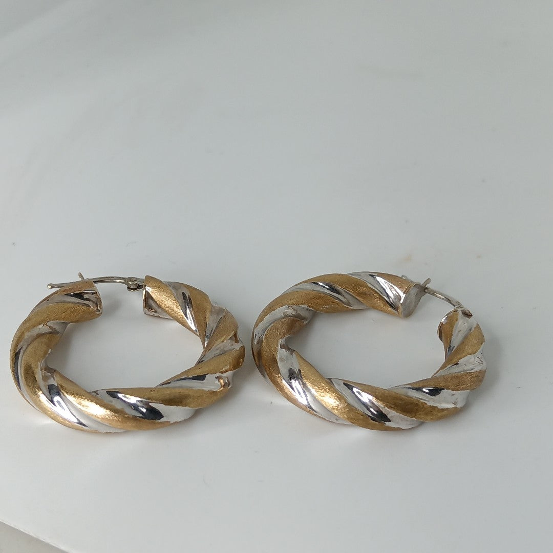 ARRACADAS PAR ORO,ORO BLANCO 14 K 6,10 GRMS (SEMINUEVO)