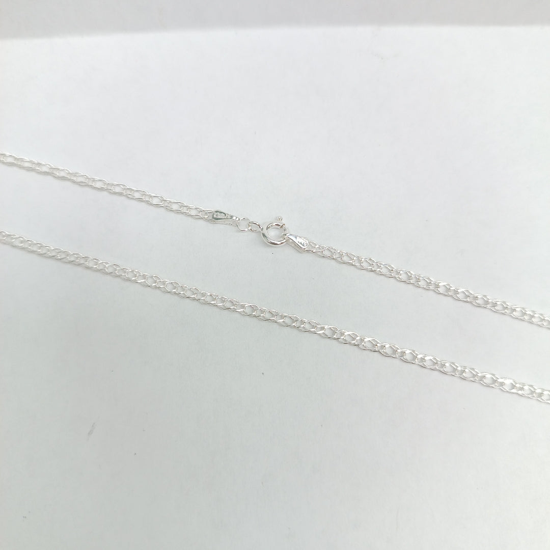 CADENA TEJIDO ESLABONES PLATA .925 55 CM 4.1 GR (NUEVO)