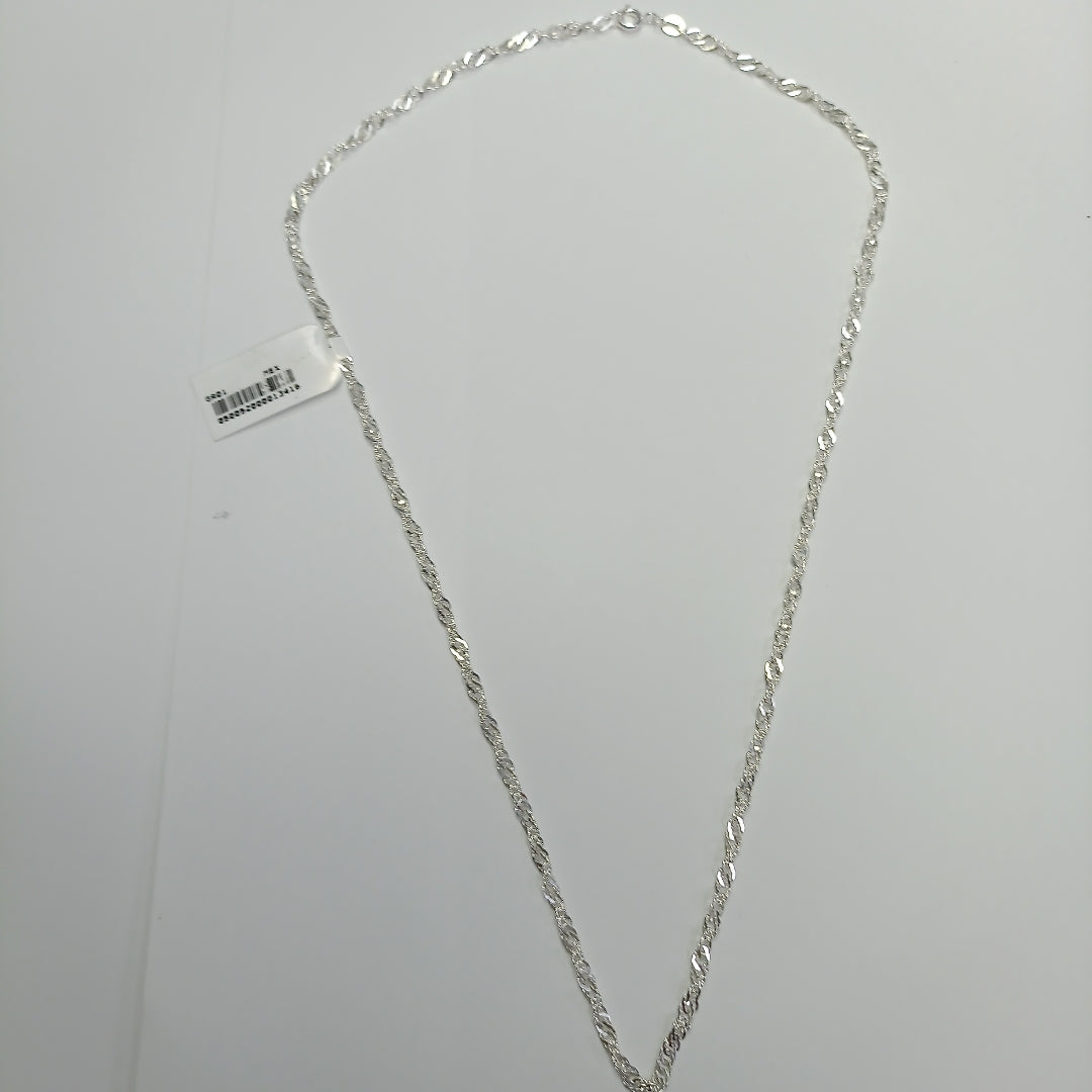 CADENA TEJIDO MEDIO TORZAL PLATA .925 55 CM 5.4 GR (NUEVO)