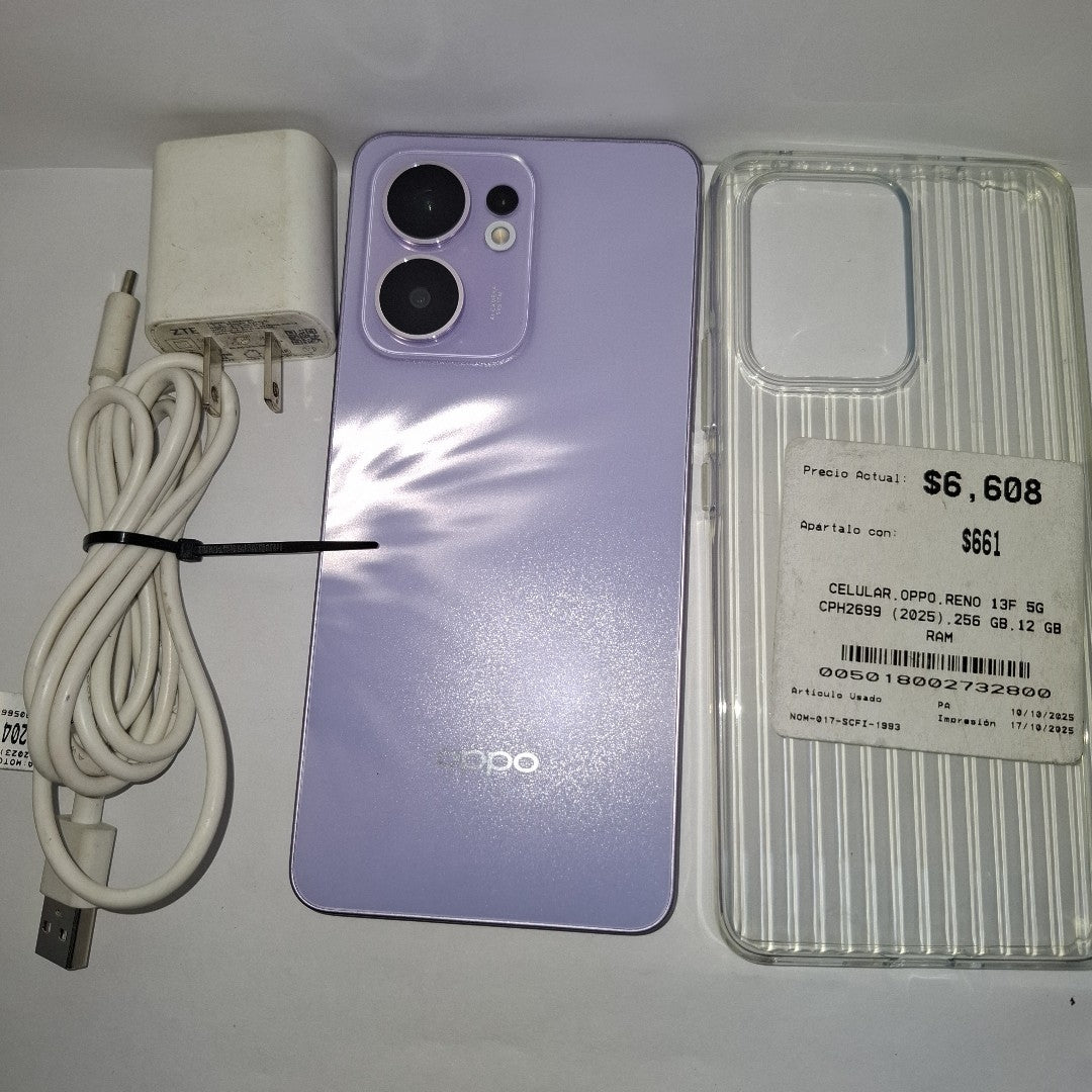 CELULAR OPPO  RENO 13F 5G CPH2699 (2025) 256 GB 12 GB RAM (SEMINUEVO)