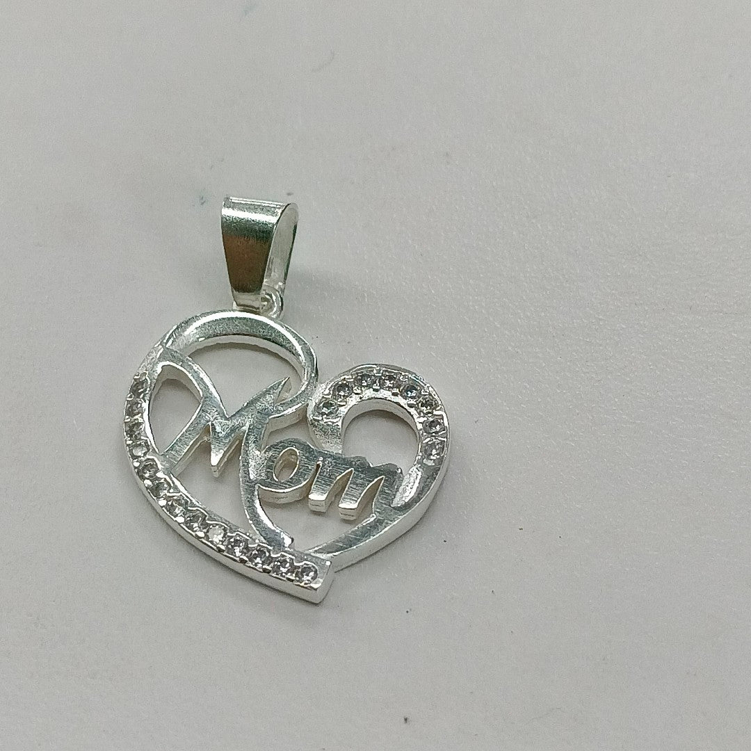 DIJE CORAZON C/CIRCONIAS PLATA .925 3.1 GR (NUEVO)