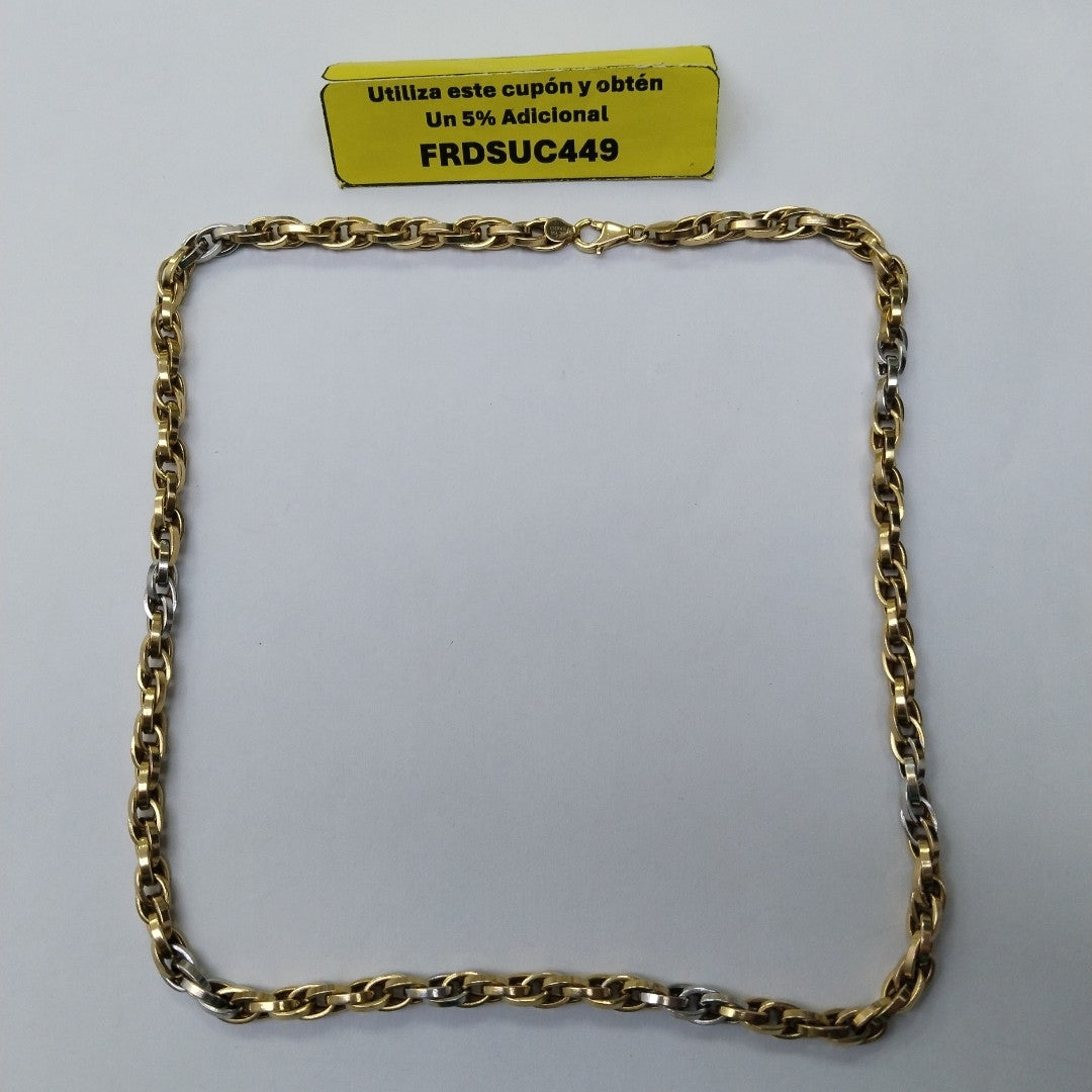 CADENA ORO, ORO BLANCO 18 K 22.4 GRMS (SEMINUEVO)