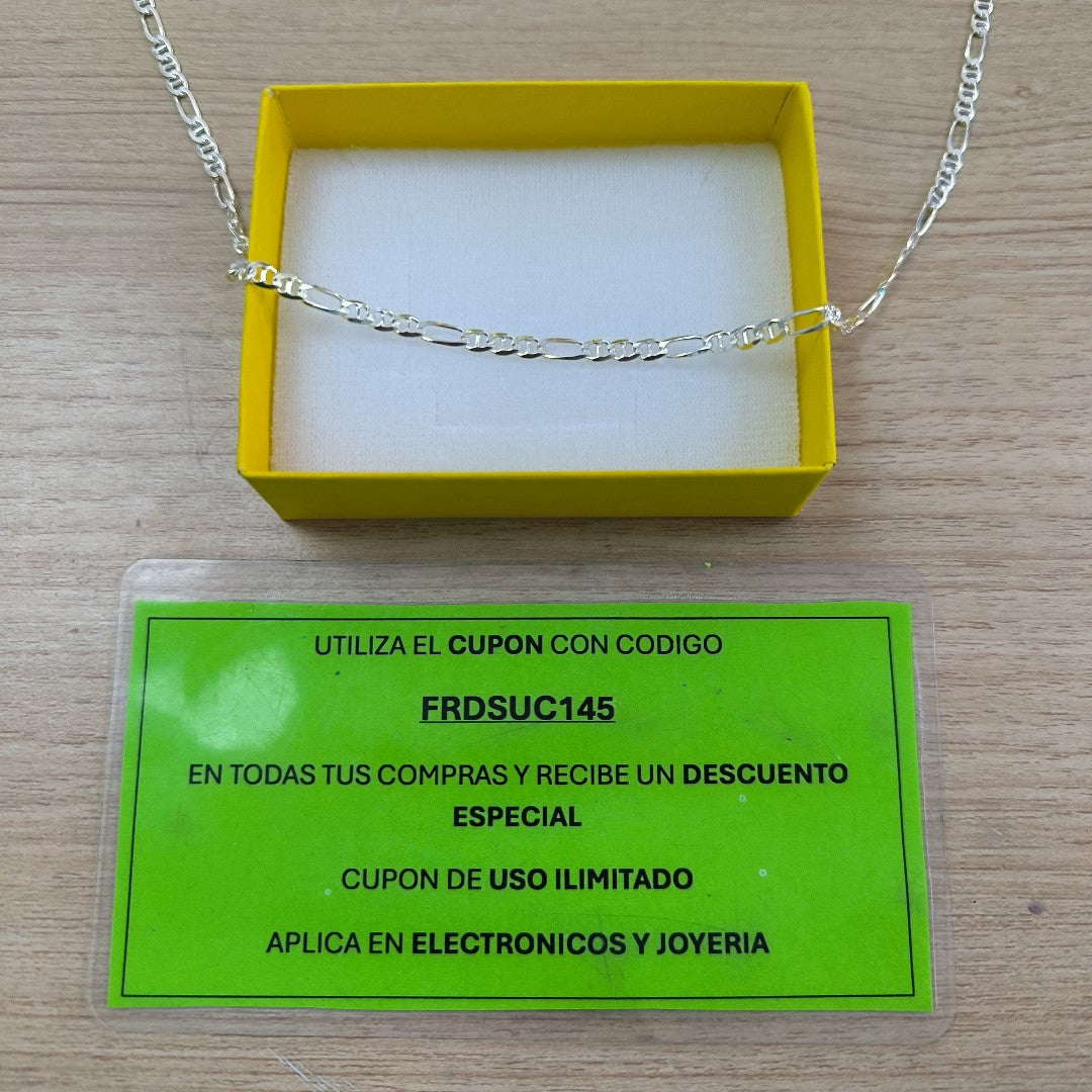 CADENA TEJIDO MARINERO PLATA .925 55 CM 7.9 GR (NUEVO)