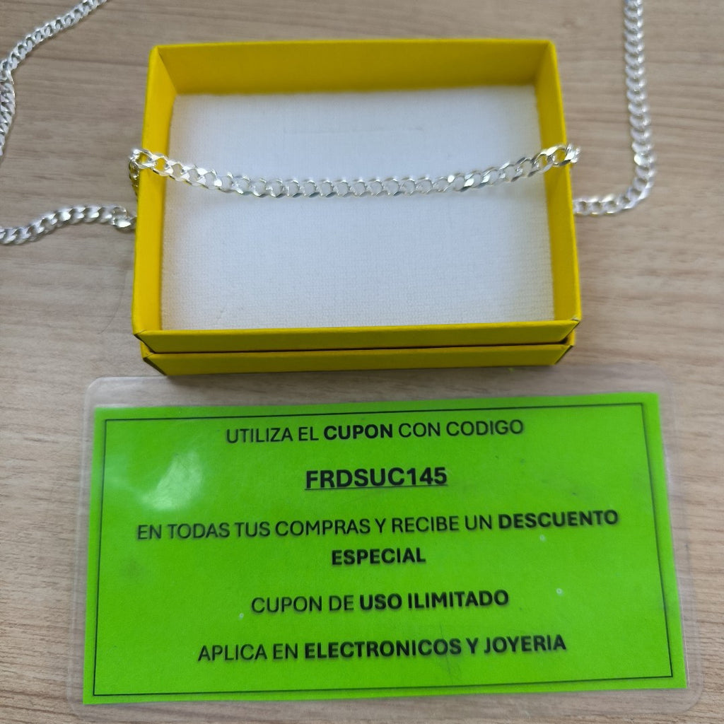 CADENA TEJIDO BARBADO PLATA .925 55 CM 12.9 GR (NUEVO)