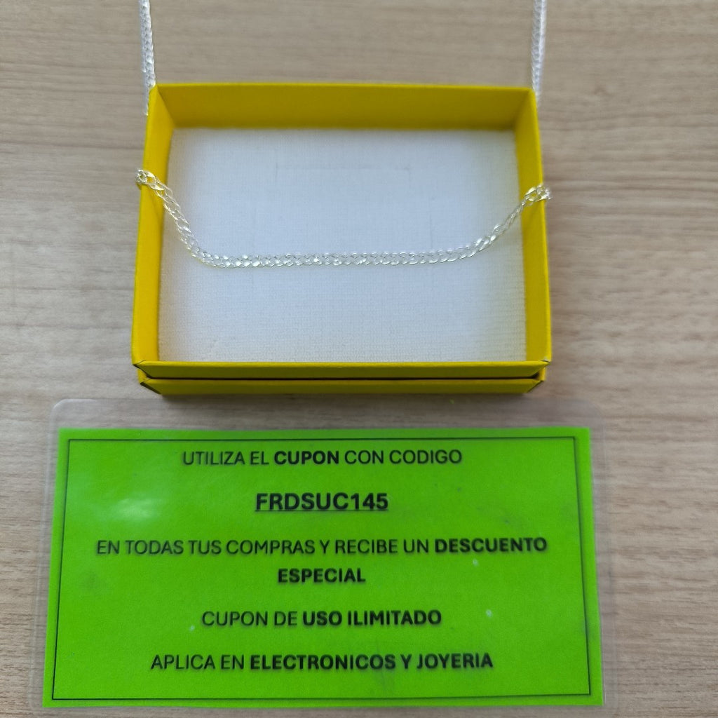 CADENA TEJIDO ESLABONES PLATA .925 55 CM 3.8 GR (NUEVO)