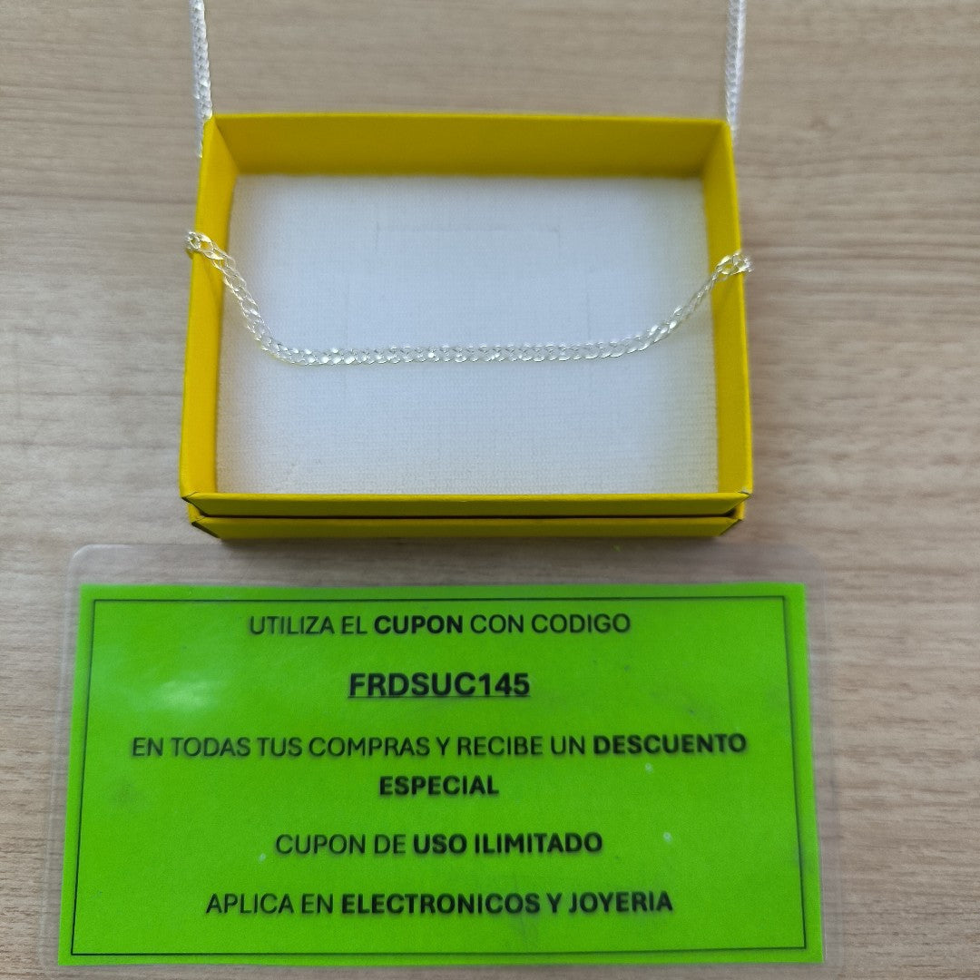 CADENA TEJIDO ESLABONES PLATA .925 55 CM 3.8 GR (NUEVO)