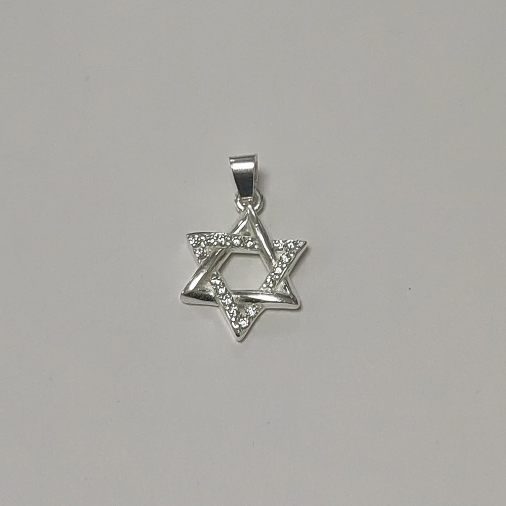 DIJE ESTRELLA DE DAVID C/CIRCONIAS PLATA .925 2.7 GR (NUEVO)
