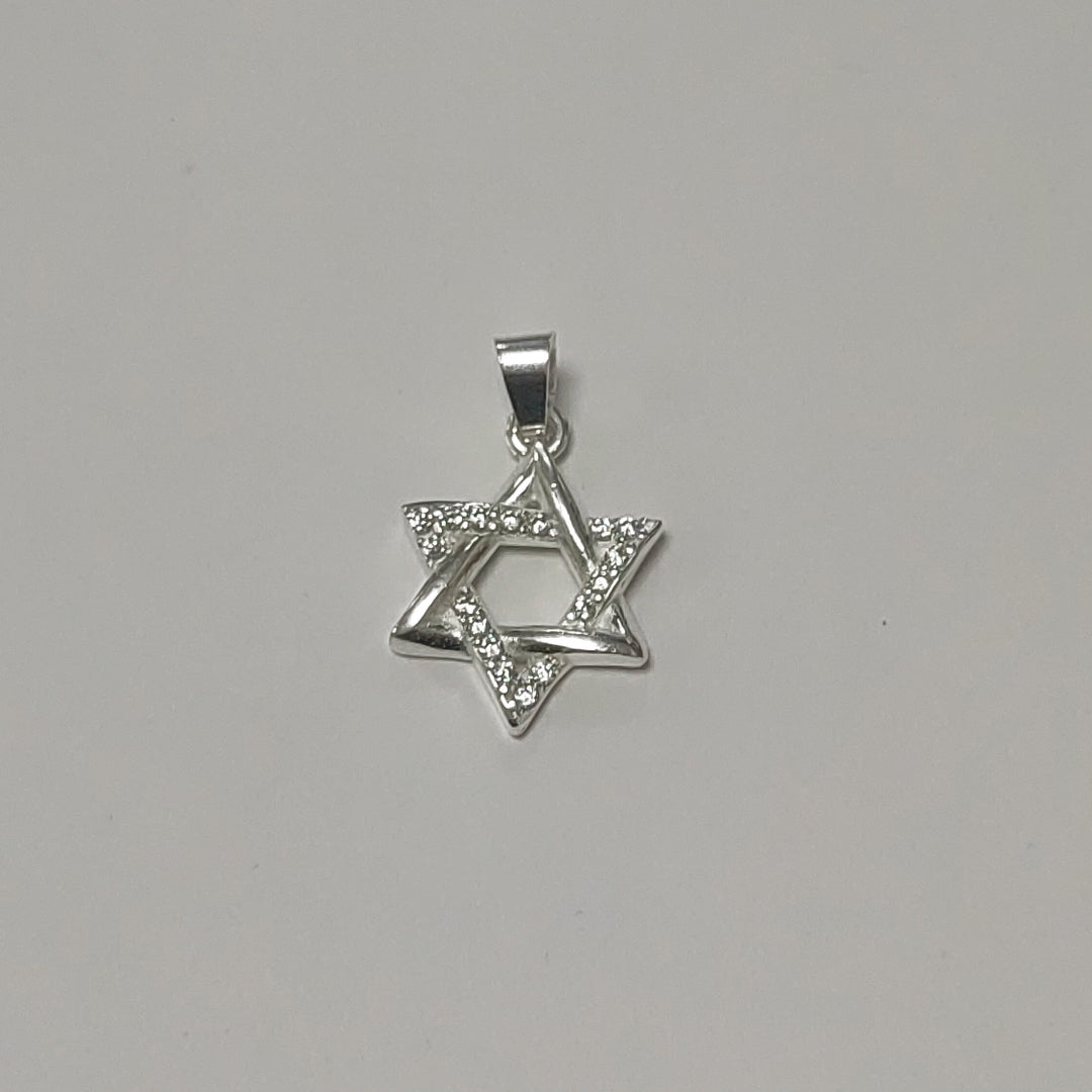 DIJE ESTRELLA DE DAVID C/CIRCONIAS PLATA .925 2.7 GR (NUEVO)