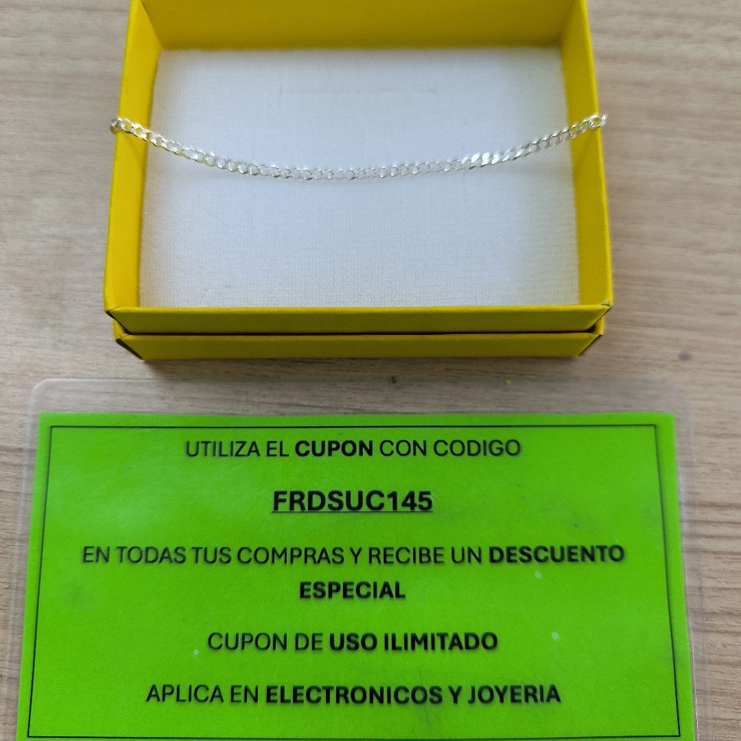 CADENA TEJIDO BARBADO PLATA .925 55 CM 5.4 GR (NUEVO)