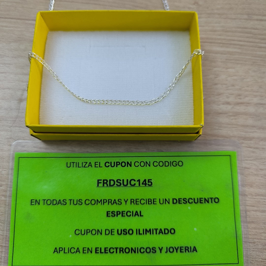 CADENA TEJIDO ESLABONES PLATA .925 50 CM 3.5 GR (NUEVO)