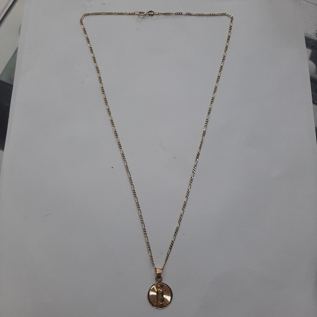 CADENA, MEDALLA RELIGIOSA ORO 10 K 4.6 GRMS (SEMINUEVO)