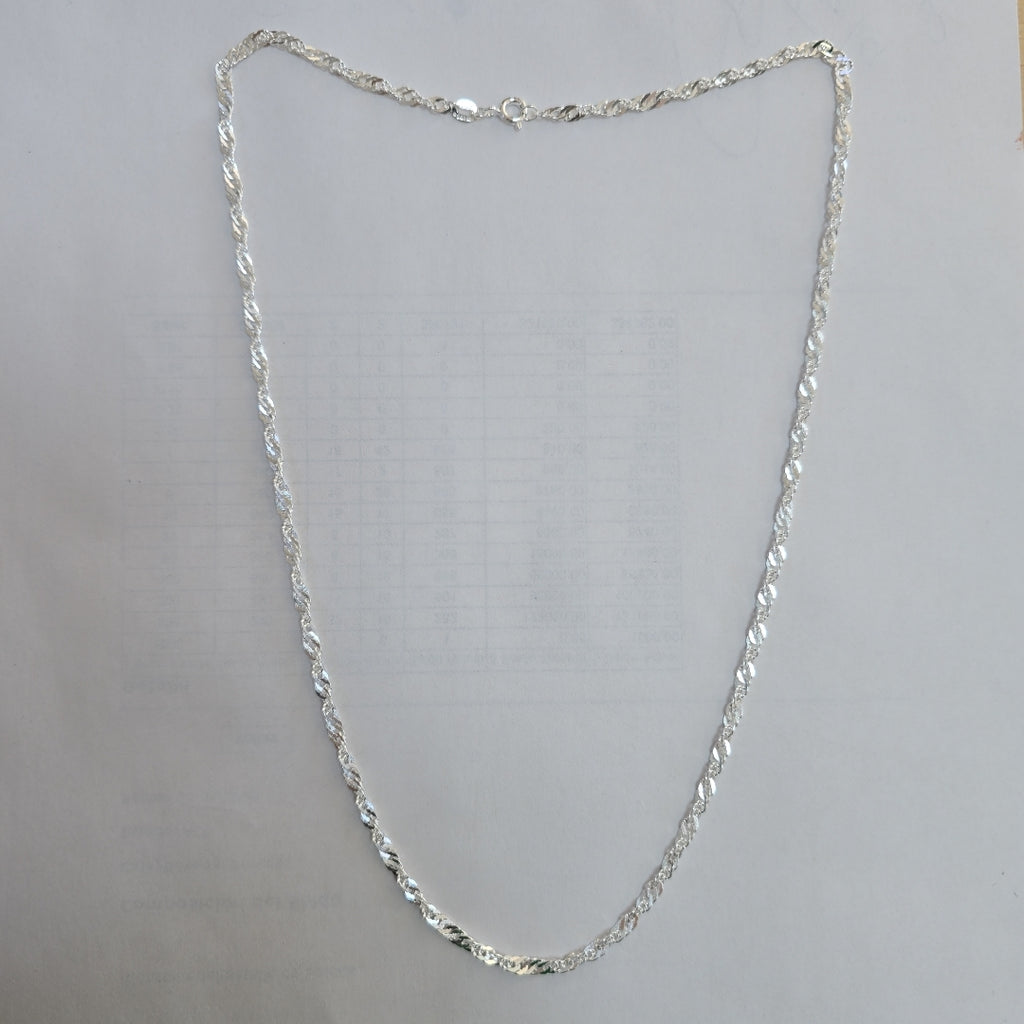 CADENA TEJIDO MEDIO TORZAL PLATA .925 55 CM 6.1 GR (NUEVO)