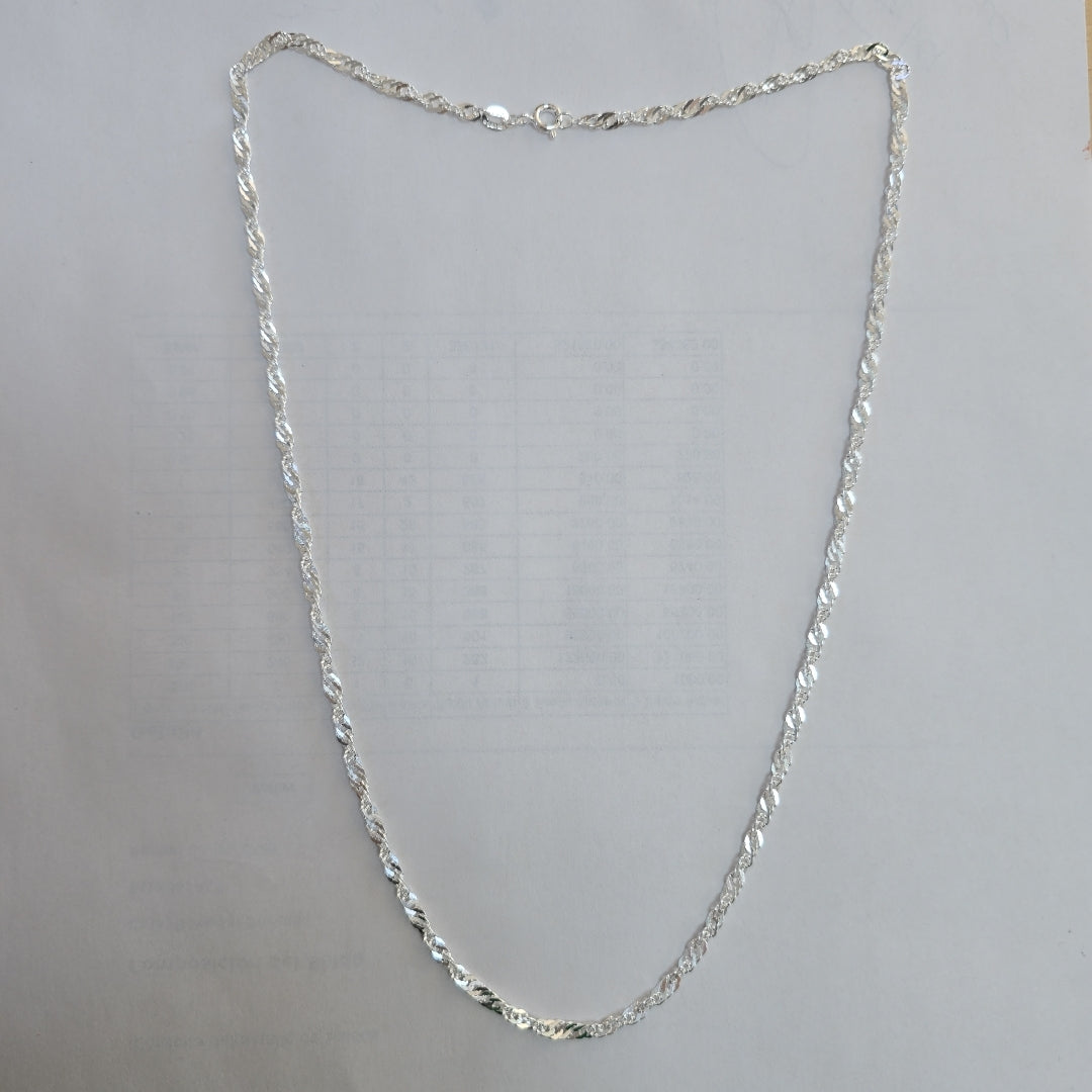 CADENA TEJIDO MEDIO TORZAL PLATA .925 55 CM 6.1 GR (NUEVO)