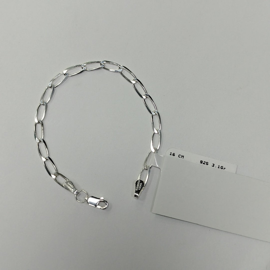 PULSERA TEJIDO ESLABONES PLATA .925 16 CM 3.1 GR (NUEVO)
