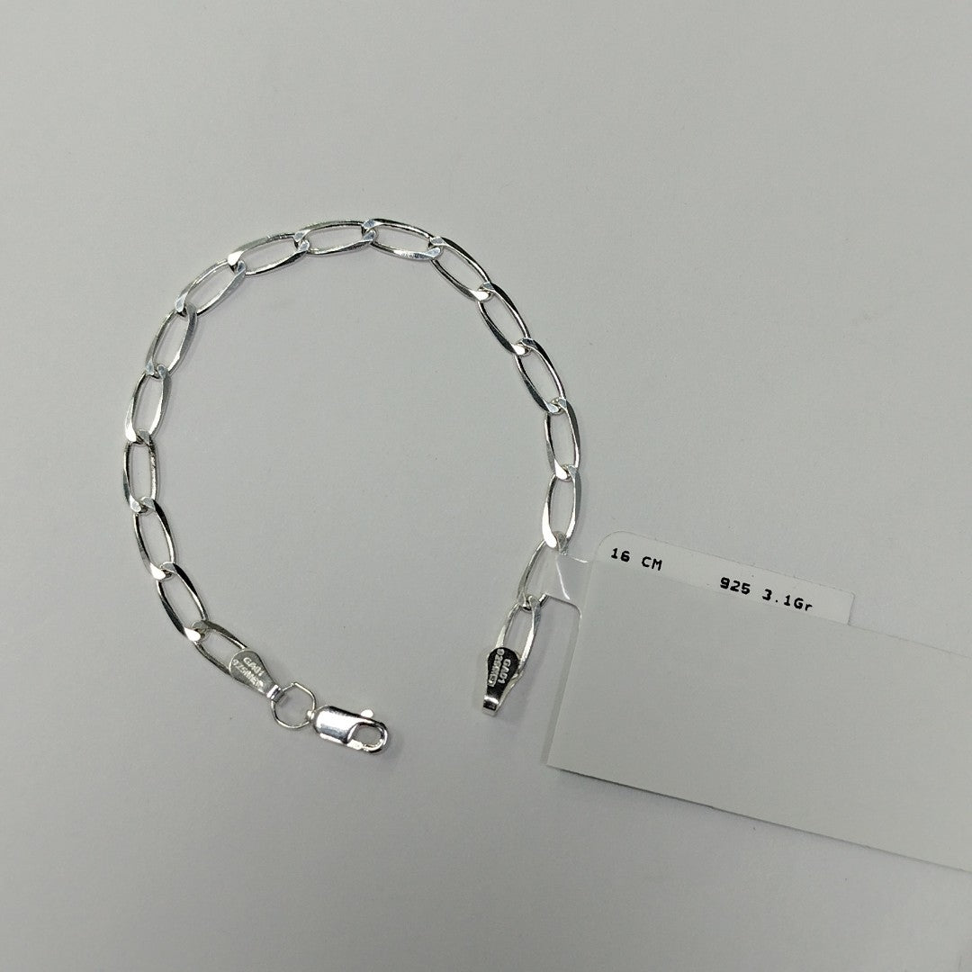 PULSERA TEJIDO ESLABONES PLATA .925 16 CM 3.1 GR (NUEVO)