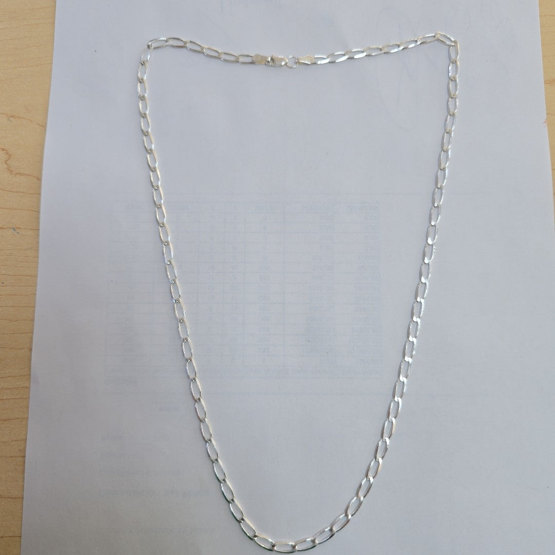CADENA TEJIDO ESLABONES PLATA .925 60 CM 10.9 GR (NUEVO)
