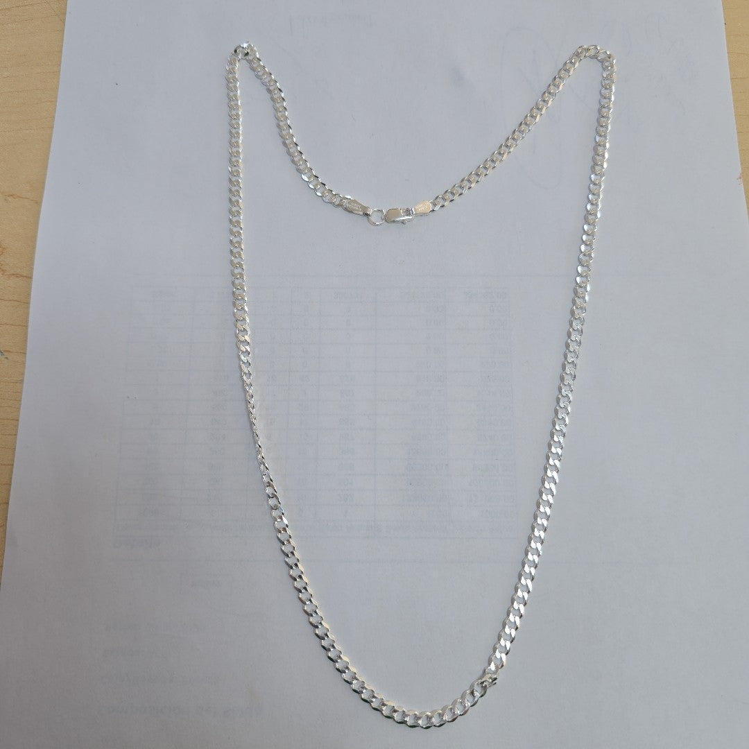 CADENA TEJIDO BARBADO PLATA .925 60 CM 13.8 GR (NUEVO)