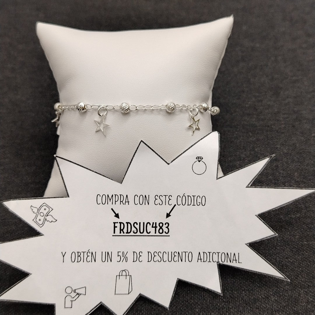 PULSERA TEJIDO ESPECIAL PLATA .925 18 CM 2.7 GR (NUEVO)