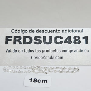 PULSERA TEJIDO INFINITO PLATA .925 18 CM 2.2 GR (NUEVO)