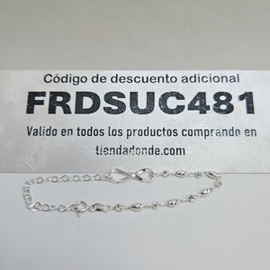 PULSERA TEJIDO INFINITO PLATA .925 18 CM 2.4 GR (NUEVO)