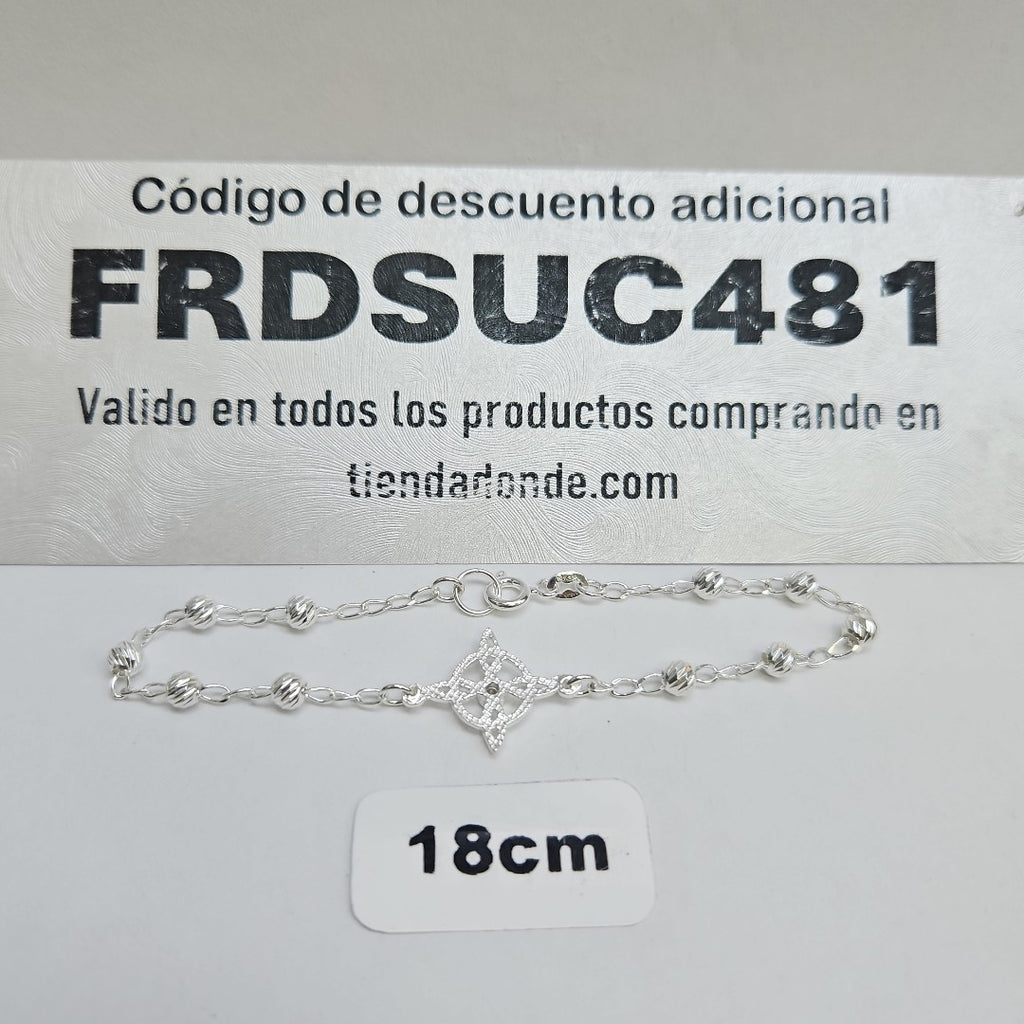 PULSERA TEJIDO ESPECIAL PLATA .925 18 CM 2.8 GR (NUEVO)