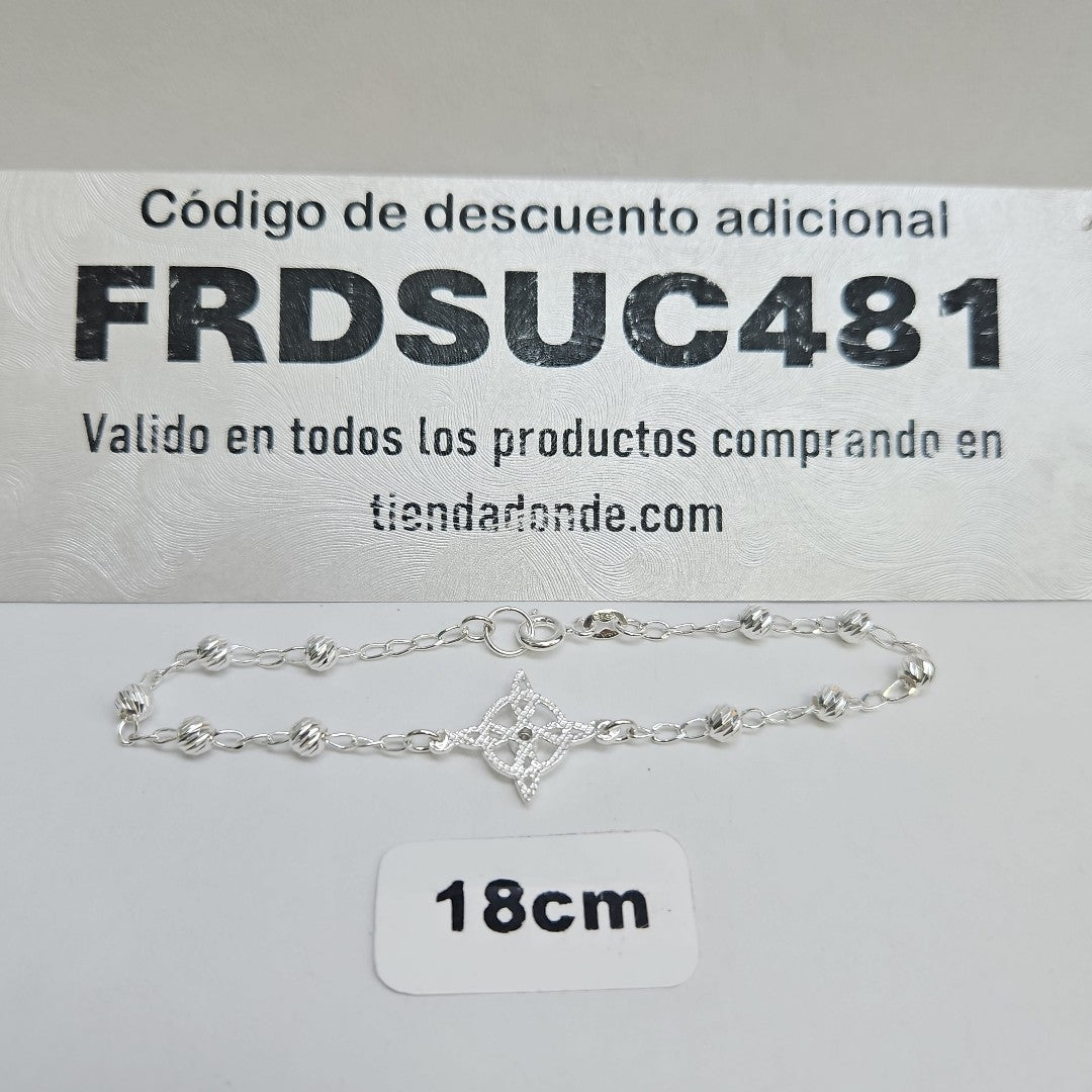 PULSERA TEJIDO ESPECIAL PLATA .925 18 CM 2.8 GR (NUEVO)