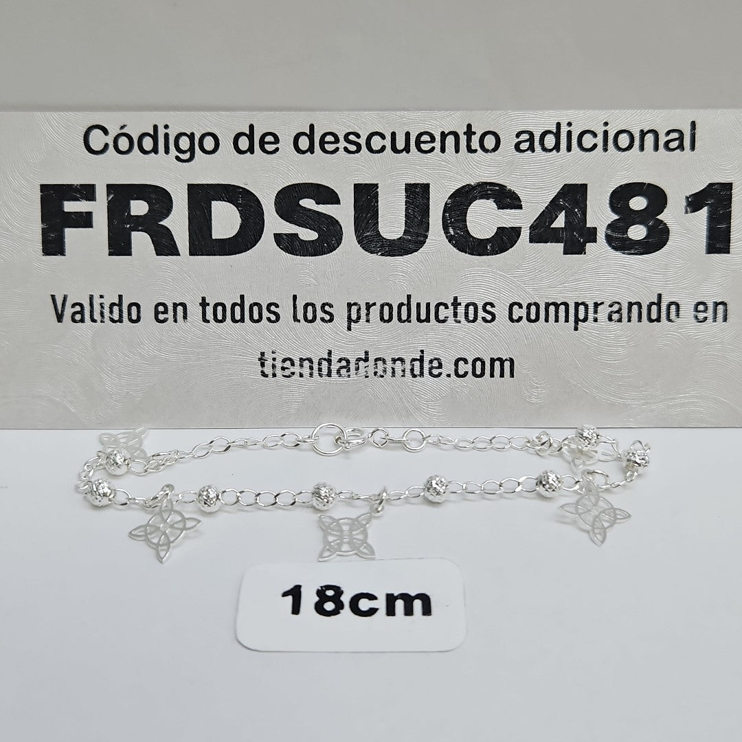 PULSERA TEJIDO ESPECIAL PLATA .925 18 CM 3.3 GR (NUEVO)