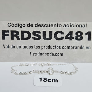 PULSERA TEJIDO LLAVE PLATA .925 18 CM 2.3 GR (NUEVO)