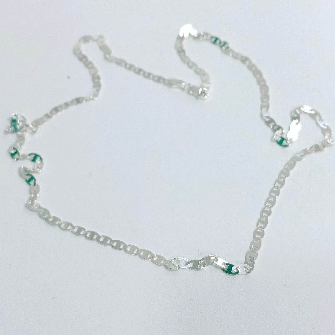 CADENA TEJIDO GUCHI PLATA .925 60 CM 8.9 GR (NUEVO)