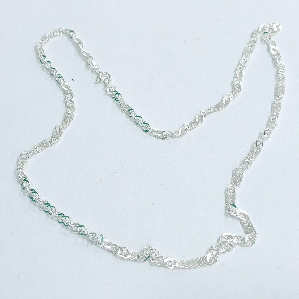 CADENA TEJIDO MEDIO TORZAL PLATA .925 55 CM 5.6 GR (NUEVO)