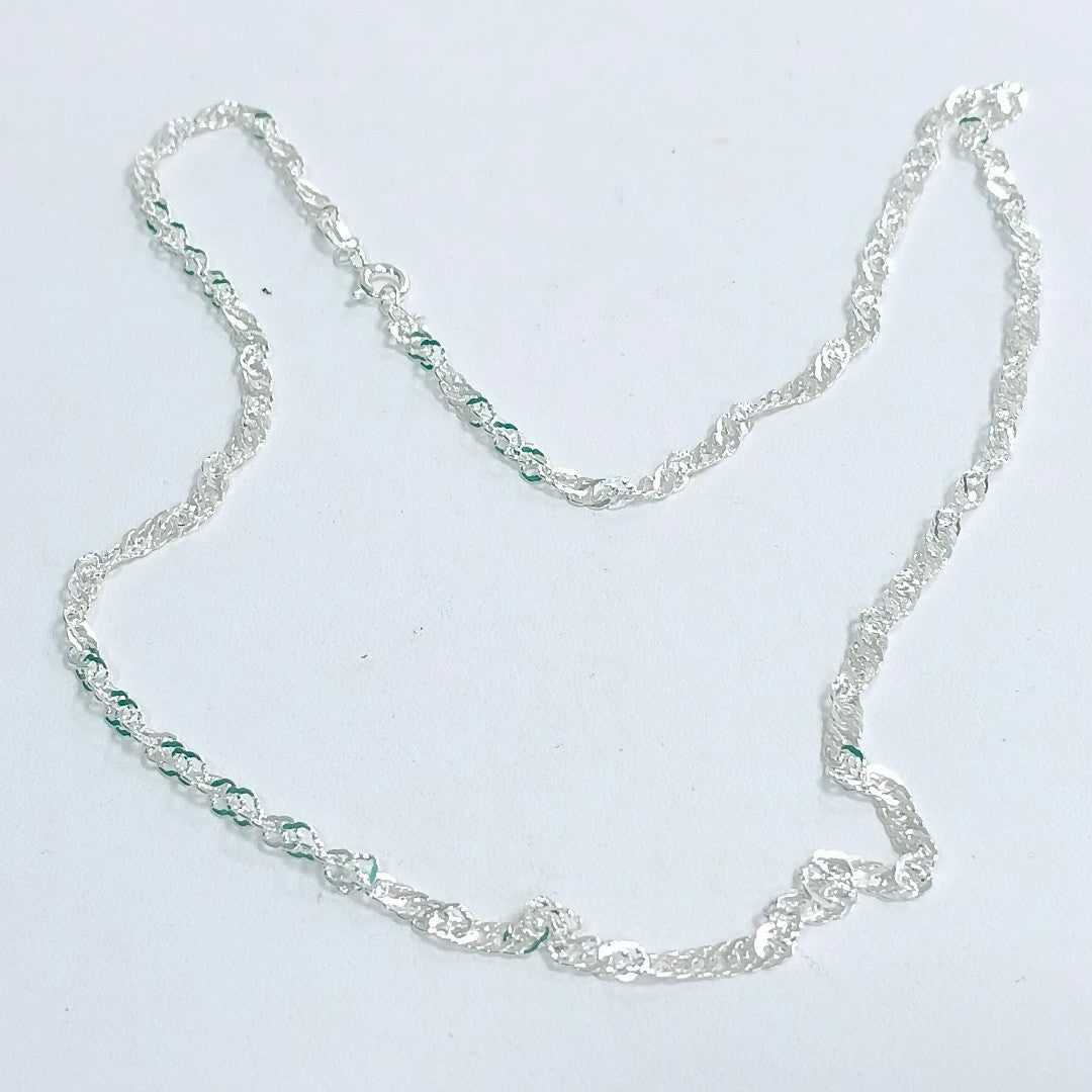 CADENA TEJIDO MEDIO TORZAL PLATA .925 55 CM 5.6 GR (NUEVO)