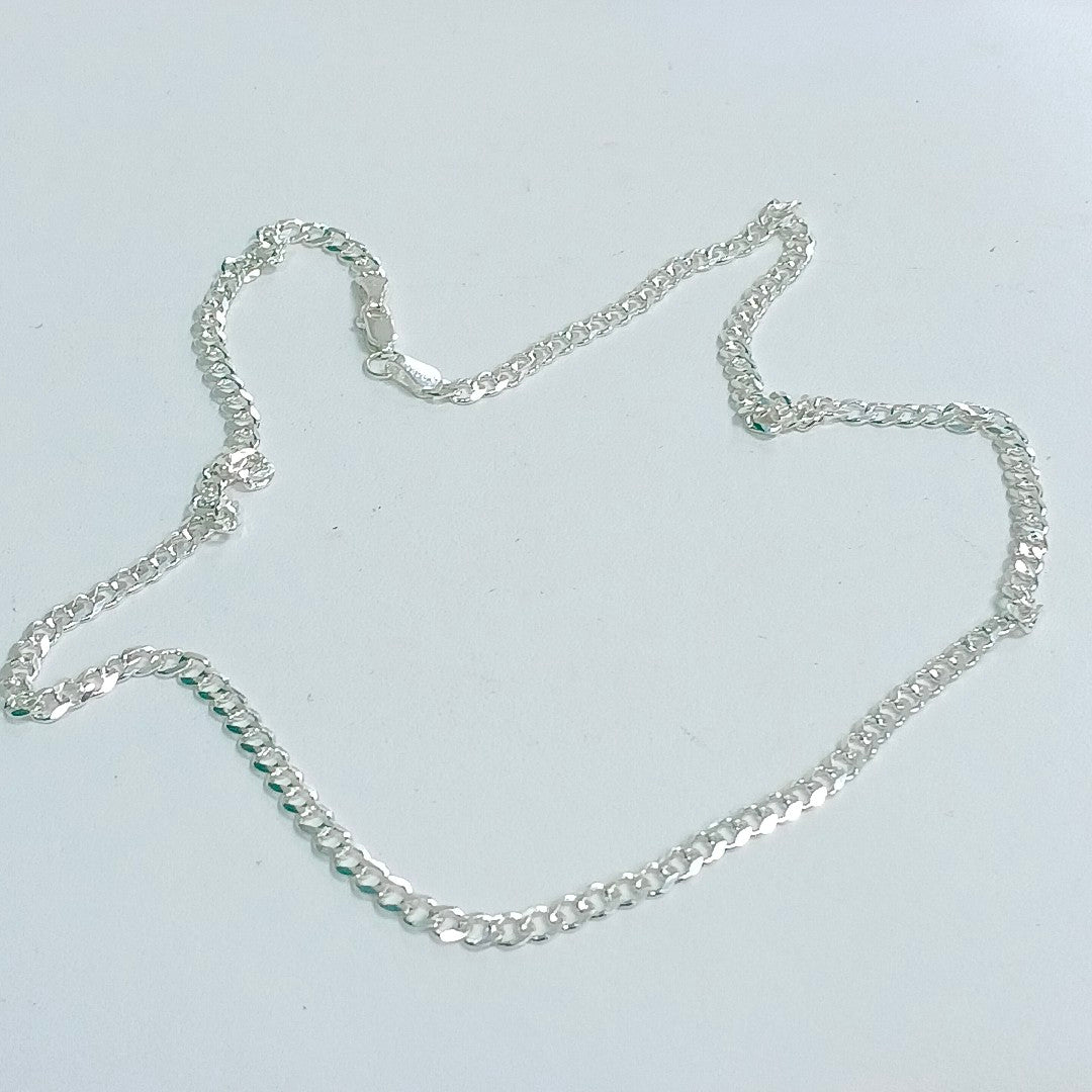 CADENA TEJIDO BARBADO PLATA .925 55 CM 12.5 GR (NUEVO)