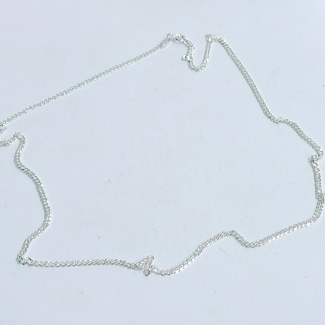 CADENA TEJIDO BARBADO PLATA .925 55 CM 5.4 GR (NUEVO)