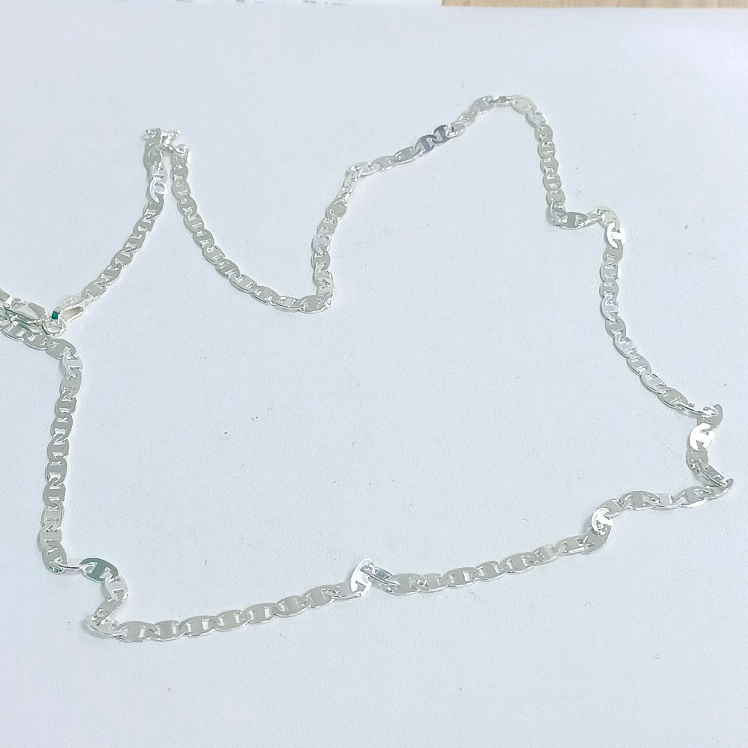 CADENA TEJIDO GUCHI PLATA .925 60 CM 8.9 GR (NUEVO)